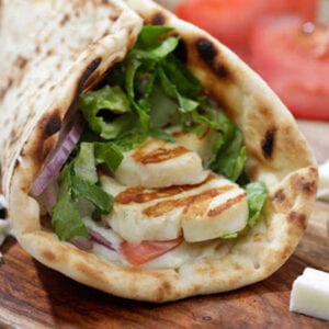 Halloumi pita wrap